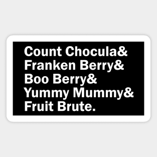 Funny Names x Monster Cereal (Chocula, Frankenberry, BooBerry, Fruit Brute Magnet